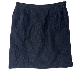 Vintage 60s Bernhard Altmann Charcoal Wool Mini Skirt ILGWU Metal Zip 27 W As-Is